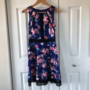Guess Los Angeles Floral Sleeveless Lined Fit & Flare Mini Dress